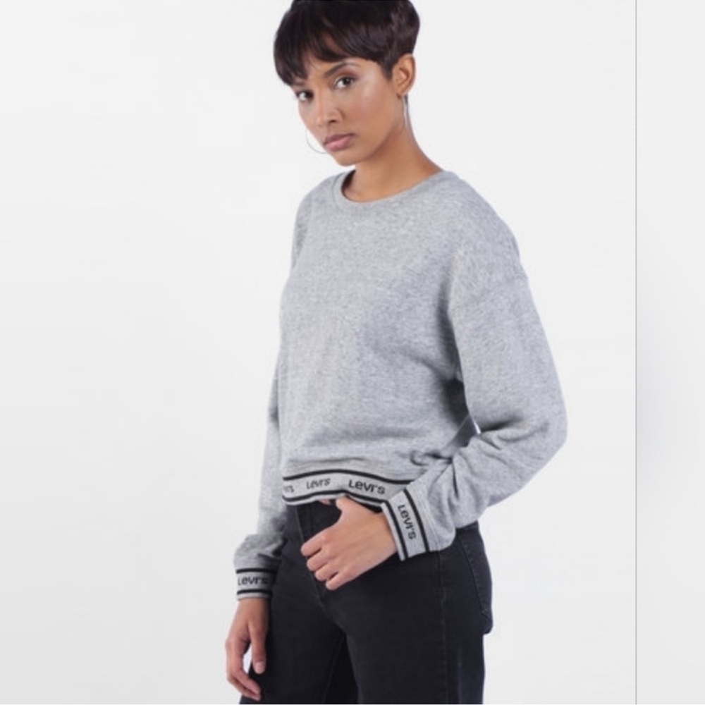 Levi's Grey Logo Trim Sweatshirt Womens Size Medium